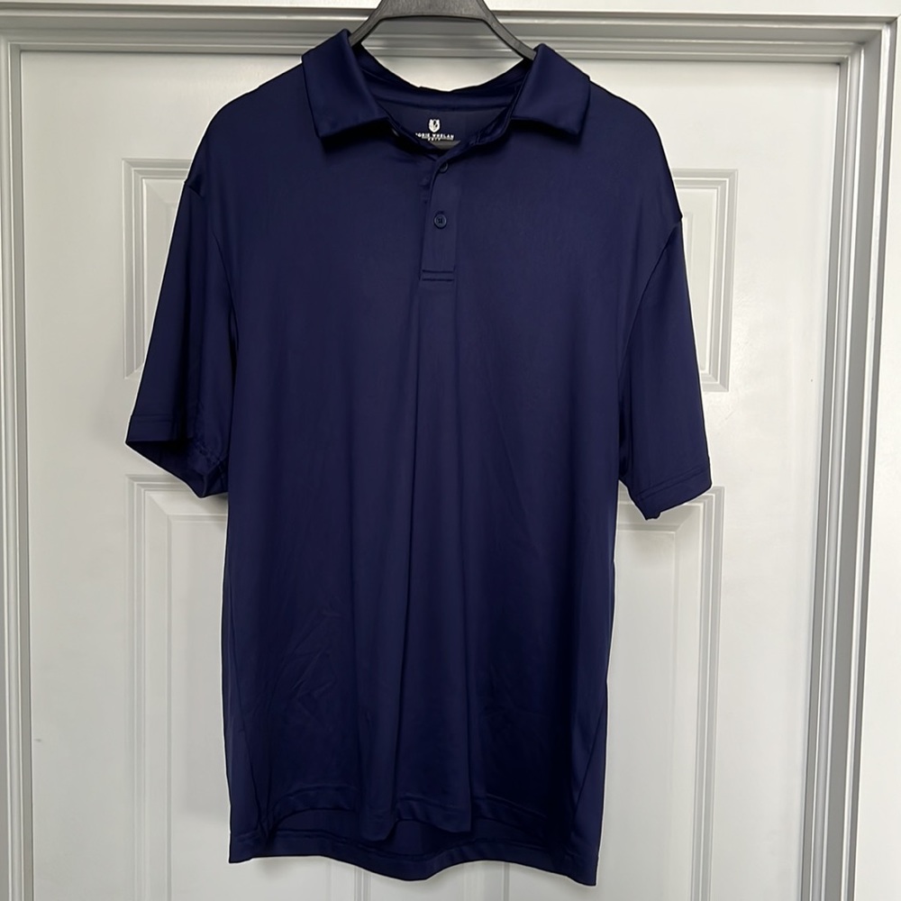 Rorie Whelan Golf White Polo Shirt - Medium - Navy